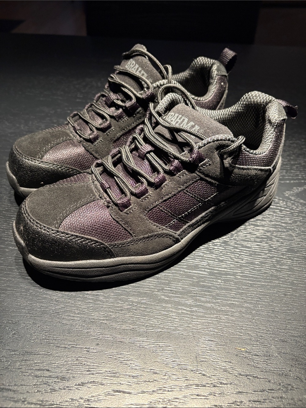 Brahma Black and Dark Purple steel toe work Lace-Up Shoes men’s size 7.5